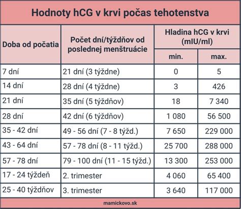 Porovnání hCG v krvi a moči