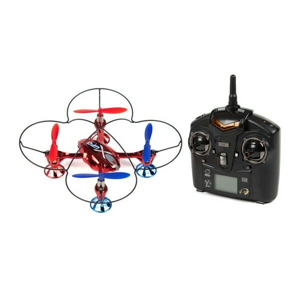 Dron DESIGNOVÝ SKYLARK S OCHRANNÝM RÁMEM A DVĚMI AKU - Červený CHROM